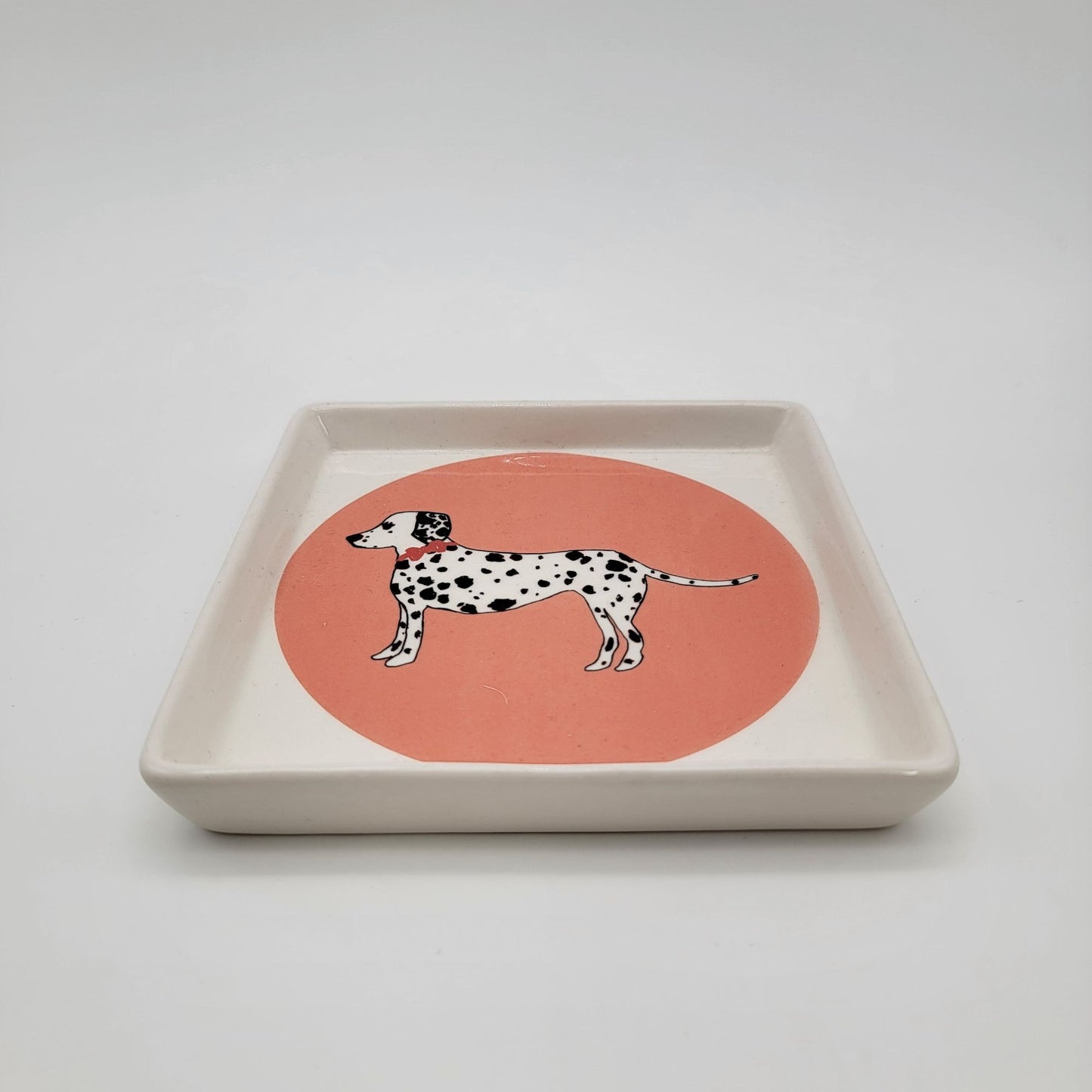 Magenta Square Tray With Dalmatian