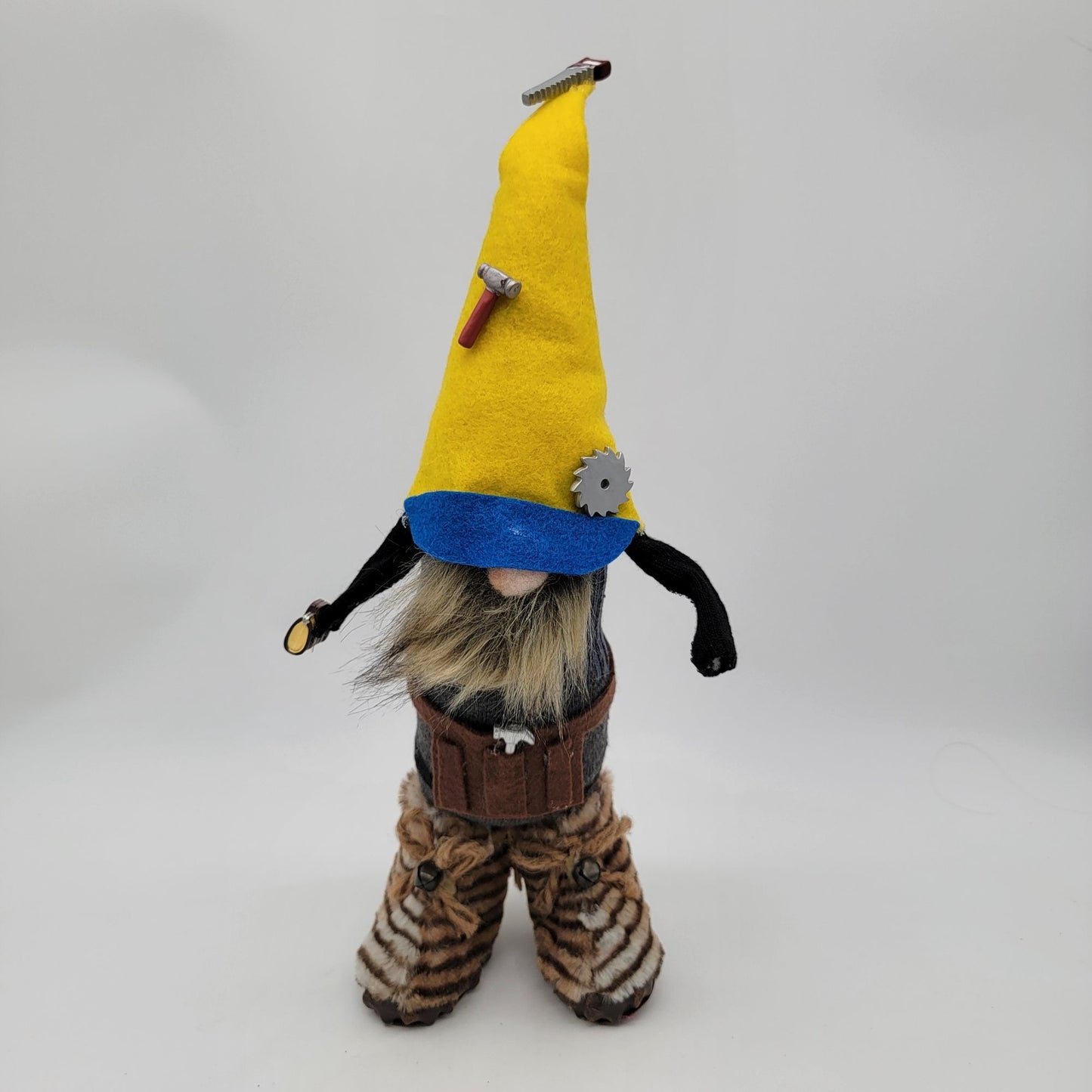 Handyman Gnome With Yellow Hat & Faux Fur Boots