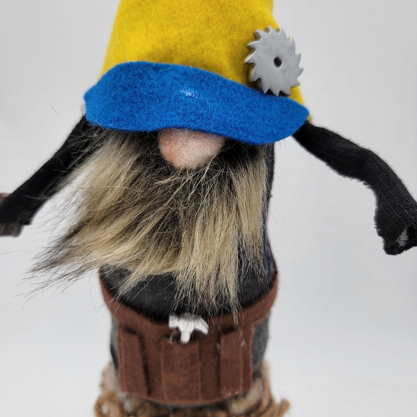 Handyman Gnome With Yellow Hat & Faux Fur Boots
