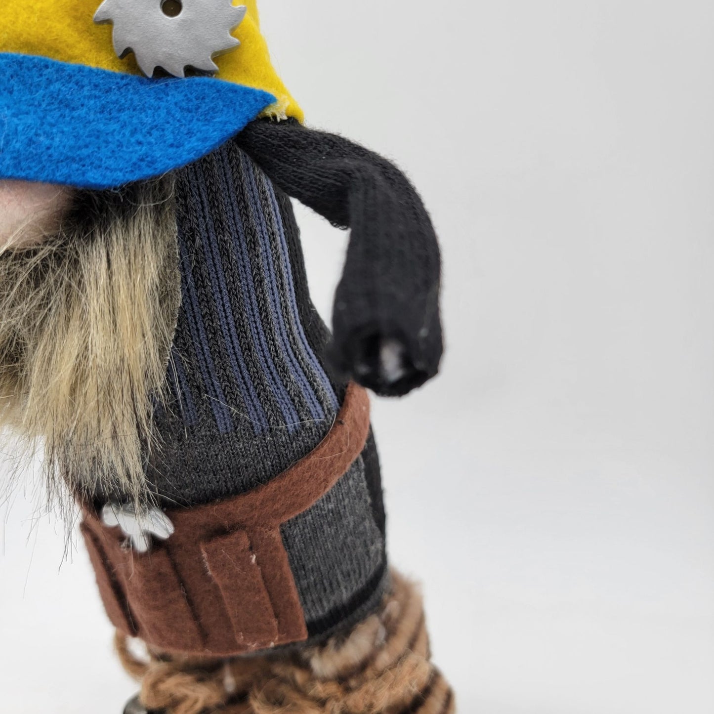Handyman Gnome With Yellow Hat & Faux Fur Boots