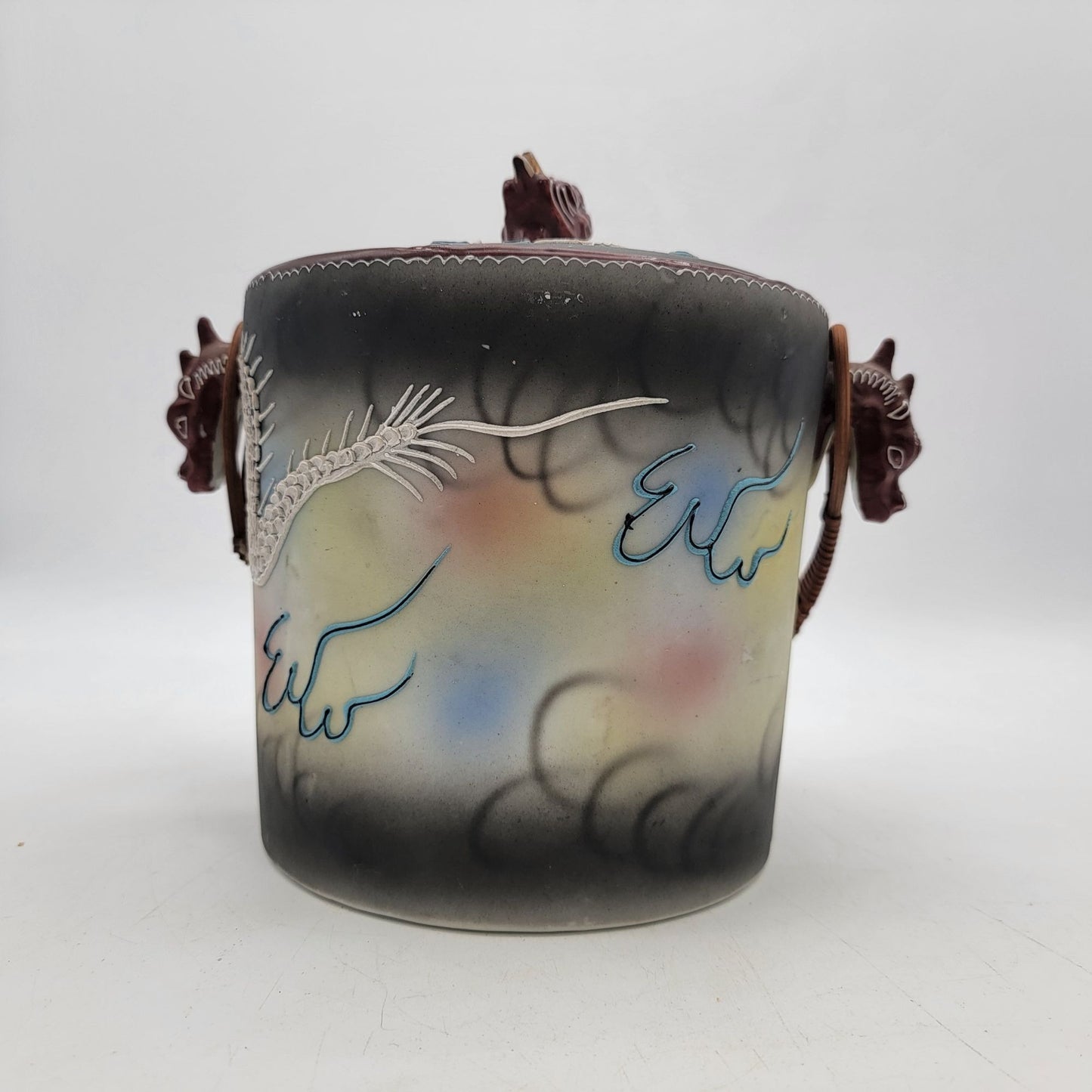 Japanese Dragonware Moriage Ice Bucket W/ Lid