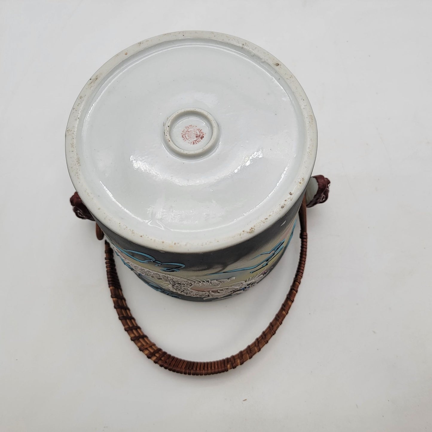 Japanese Dragonware Moriage Ice Bucket W/ Lid