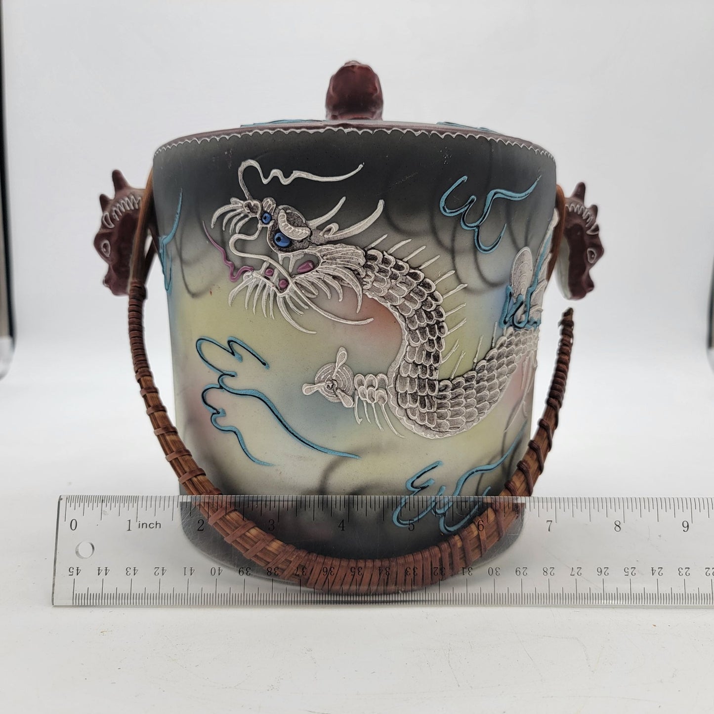 Japanese Dragonware Moriage Ice Bucket W/ Lid