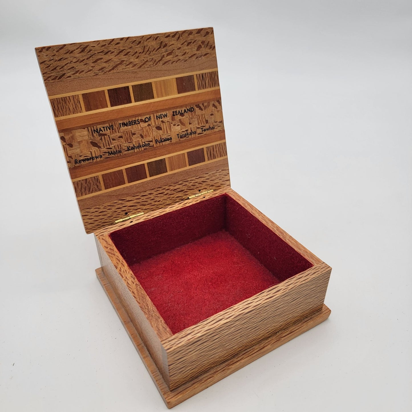 Sovereign Woodware New Zealand Native Timber Wooden Box With Hinged Lid