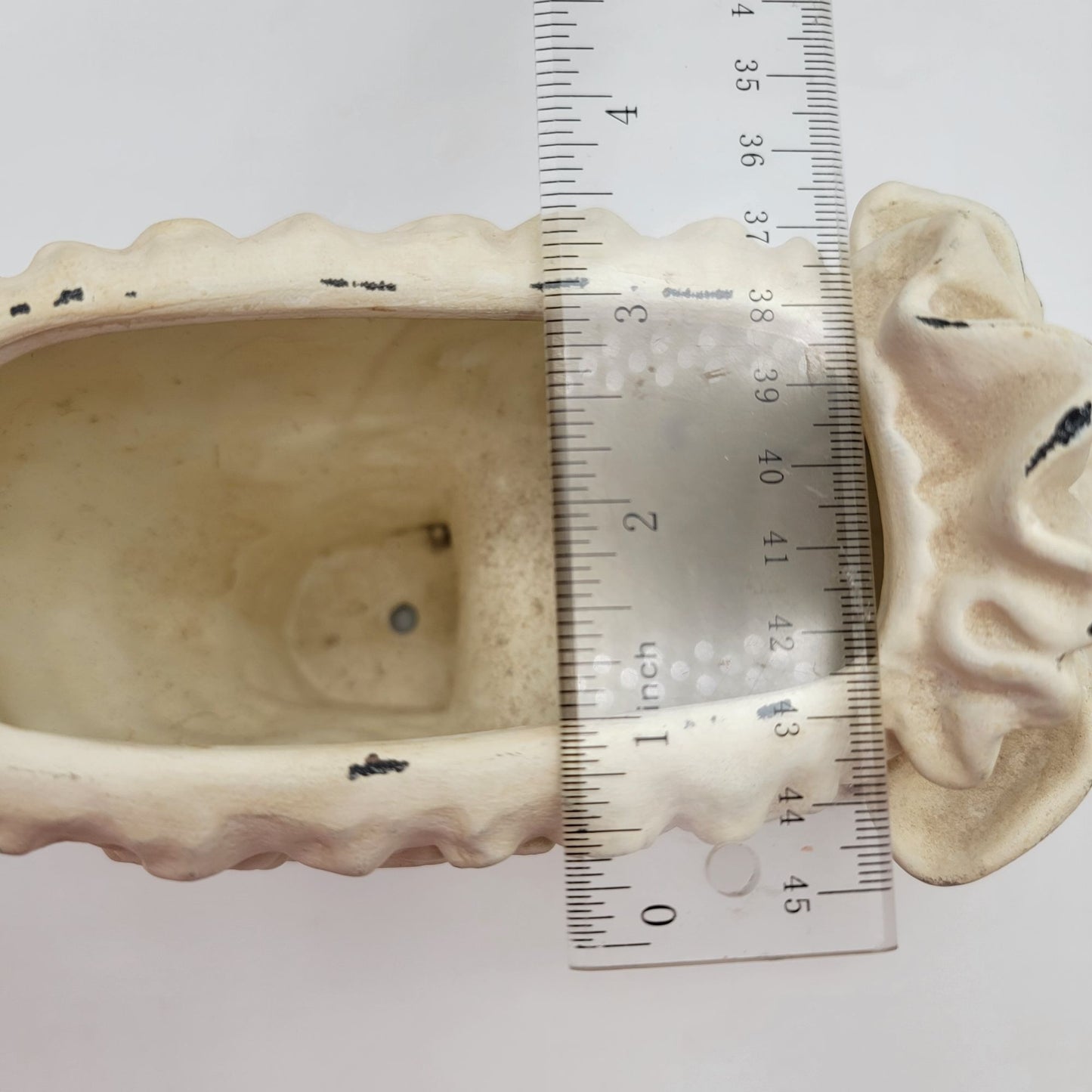 Vintage Victorian Style White Ceramic Shoe Planter