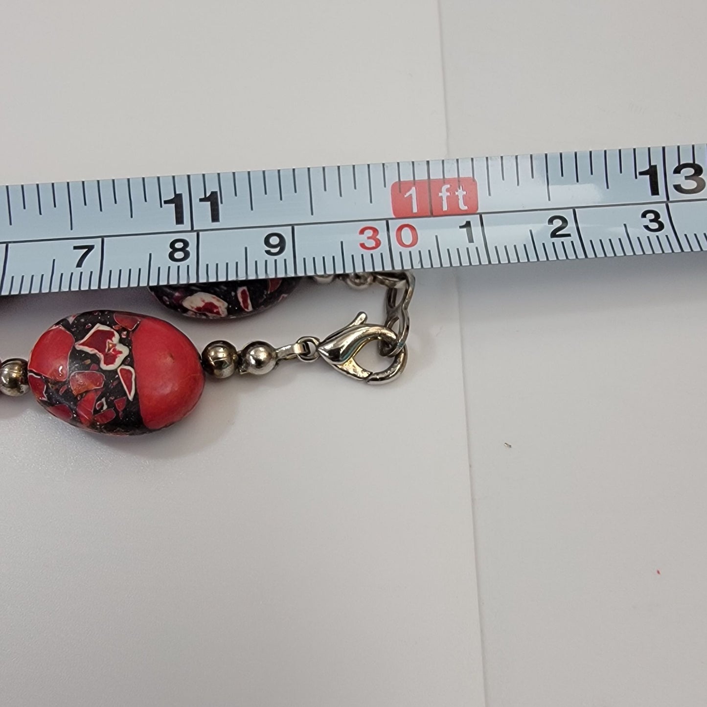 Vintage Brecciated Jasper & Cinnabar Beaded Necklace