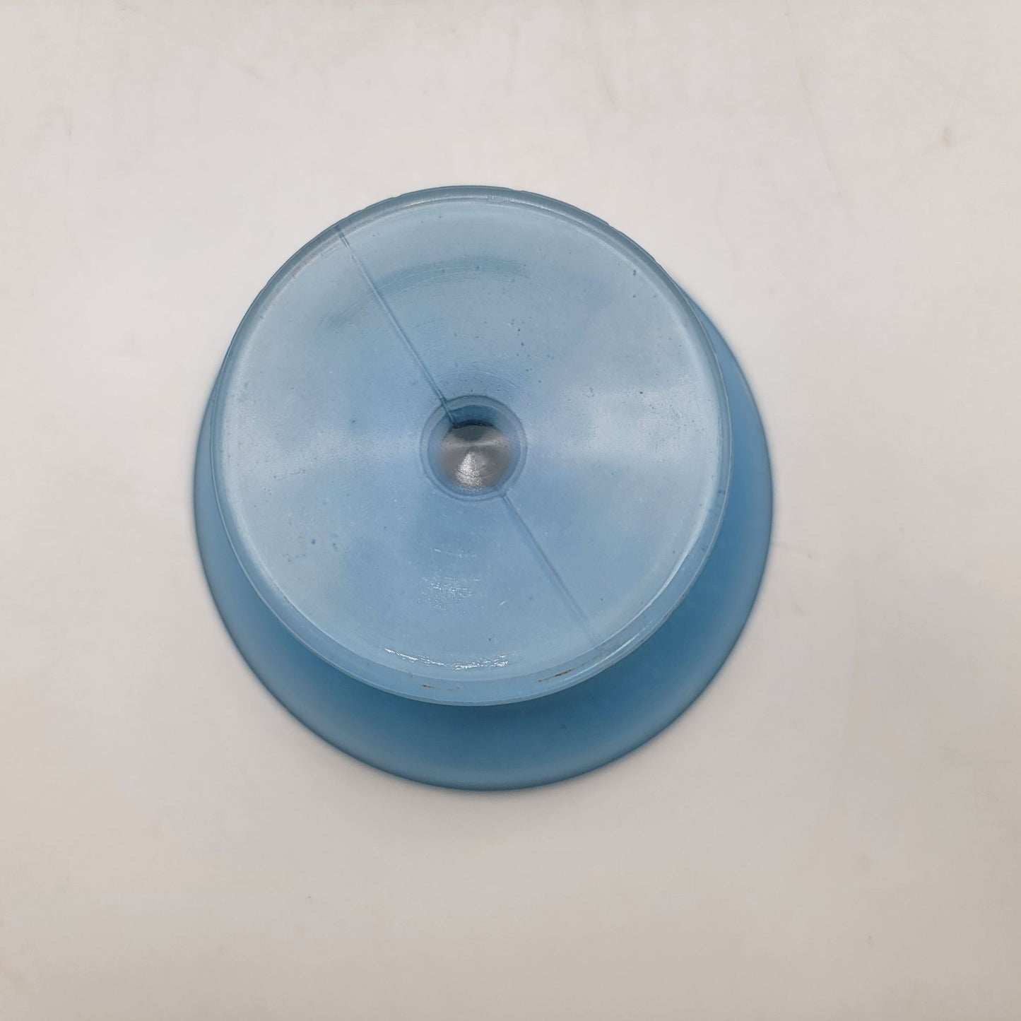 Vintage Blue Satin Glass Pedestal Compote Bowl
