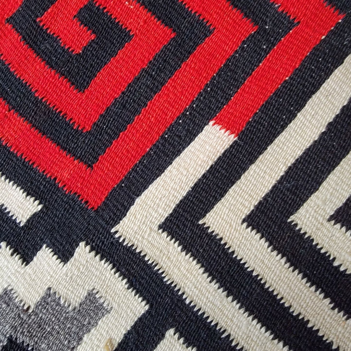 Vintage 1950’s-60’s Zapotec Oaxacan Hand Woven Wool Tapestry Rug As Found