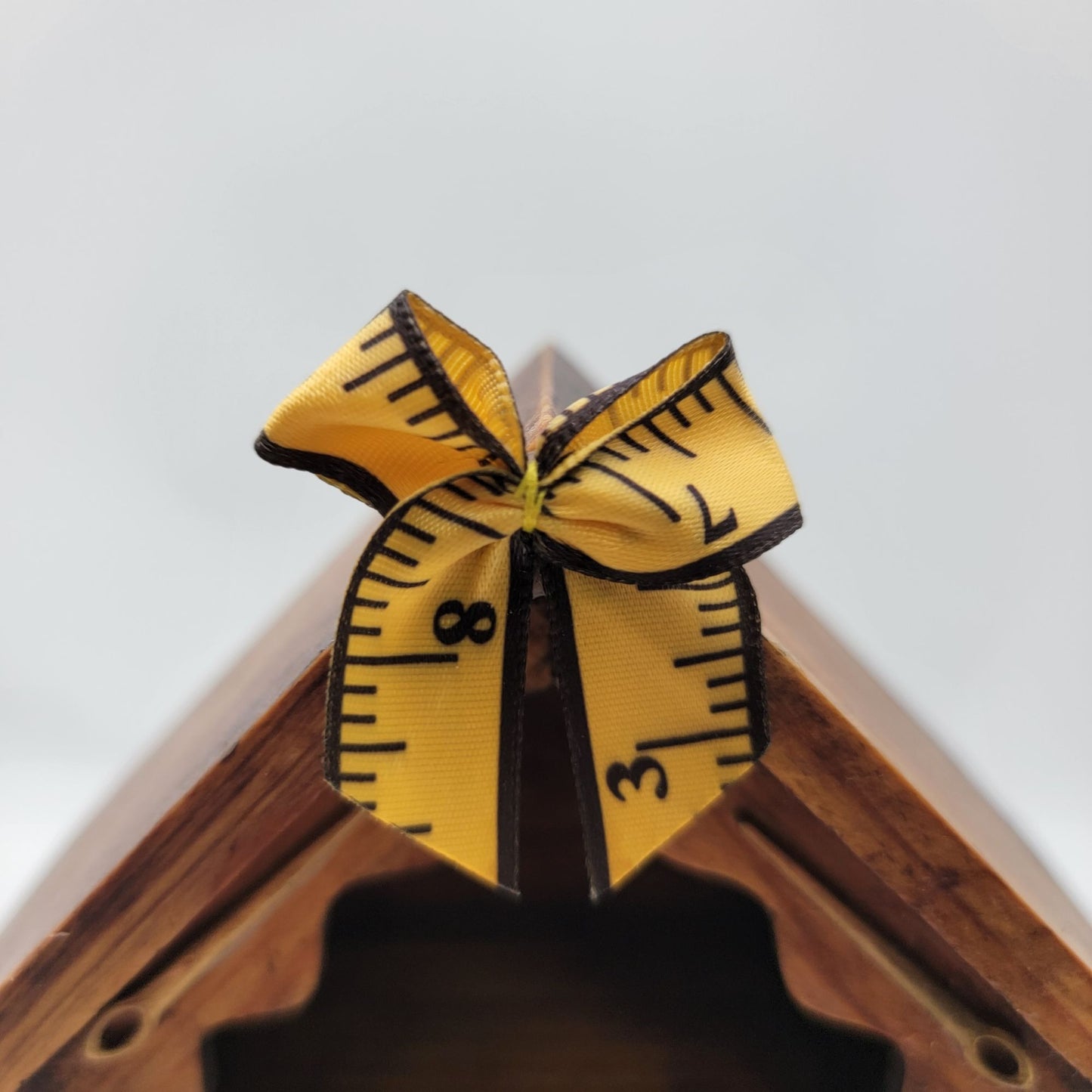 Vintage Wooden Sewing-Themed Miniature Cabinet With Drawer