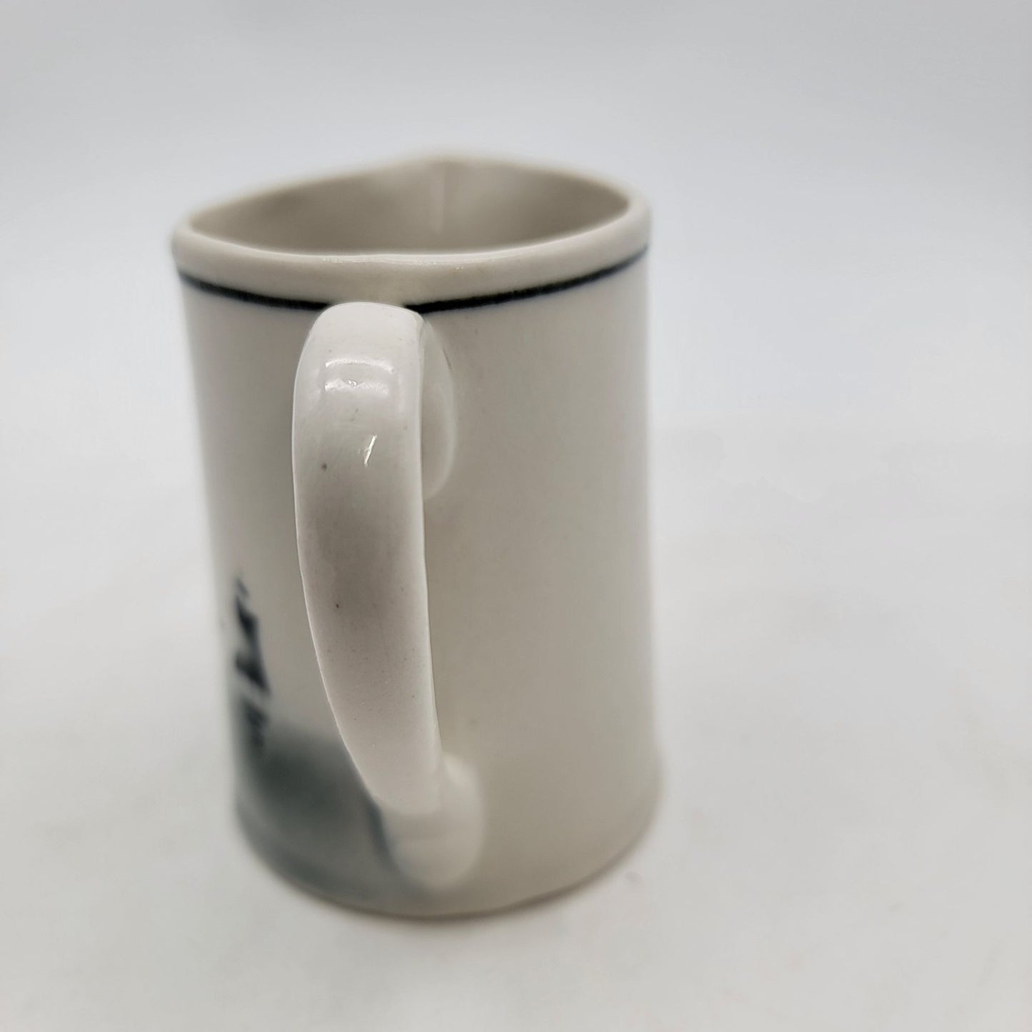 Vintage 1930s Blue Delft Czech Porcelain Pitcher With Ship Design