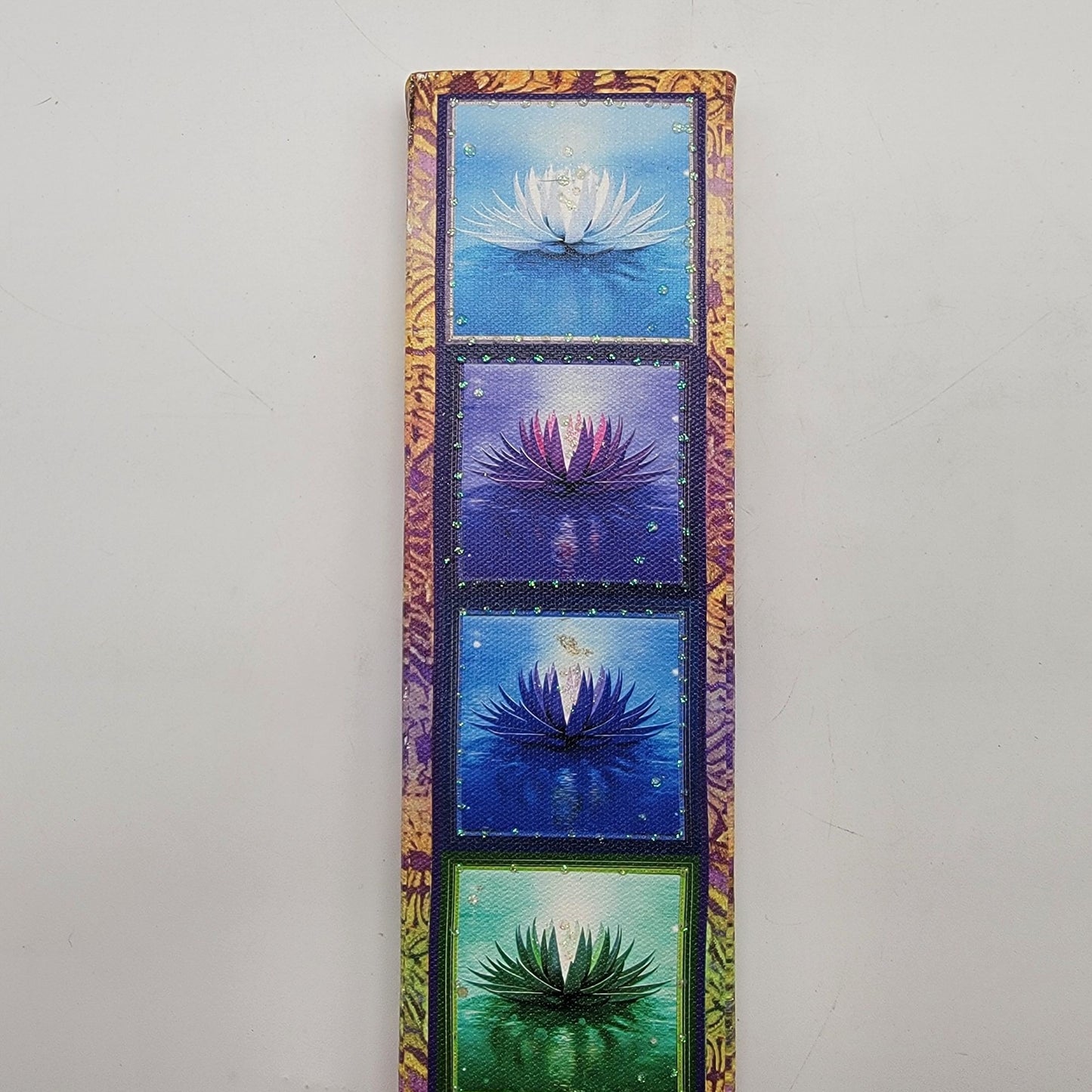 Chakra Meditation Lotus Flower Vertical Wall Art Print Signed