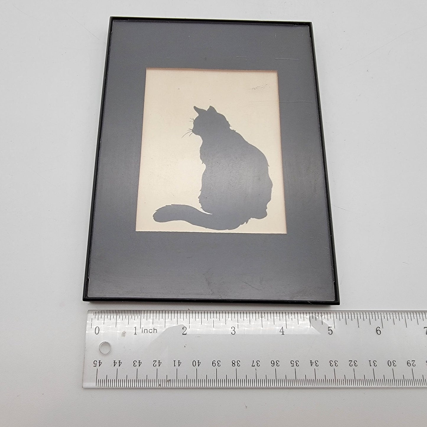 Framed Black Cat Silhouette Art Print