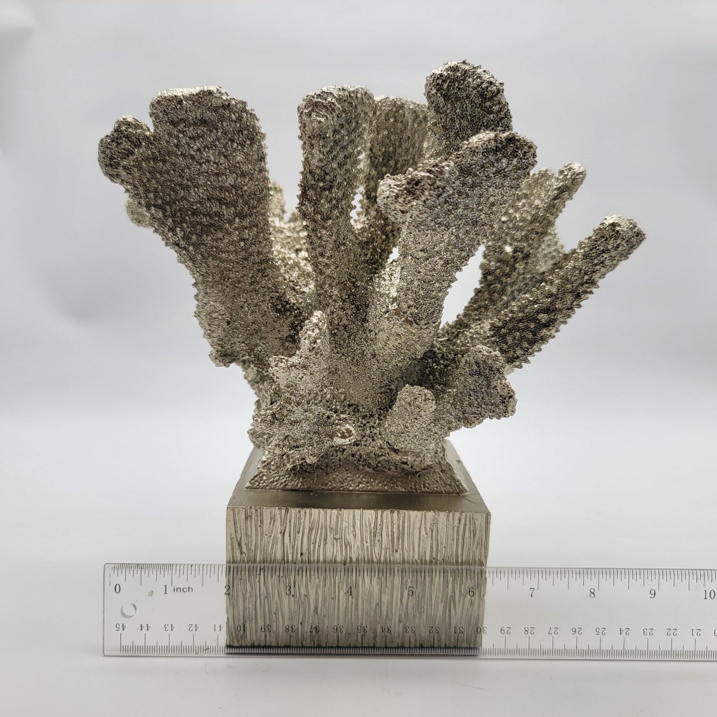 Contemporary Silver Faux Coral Sculpture