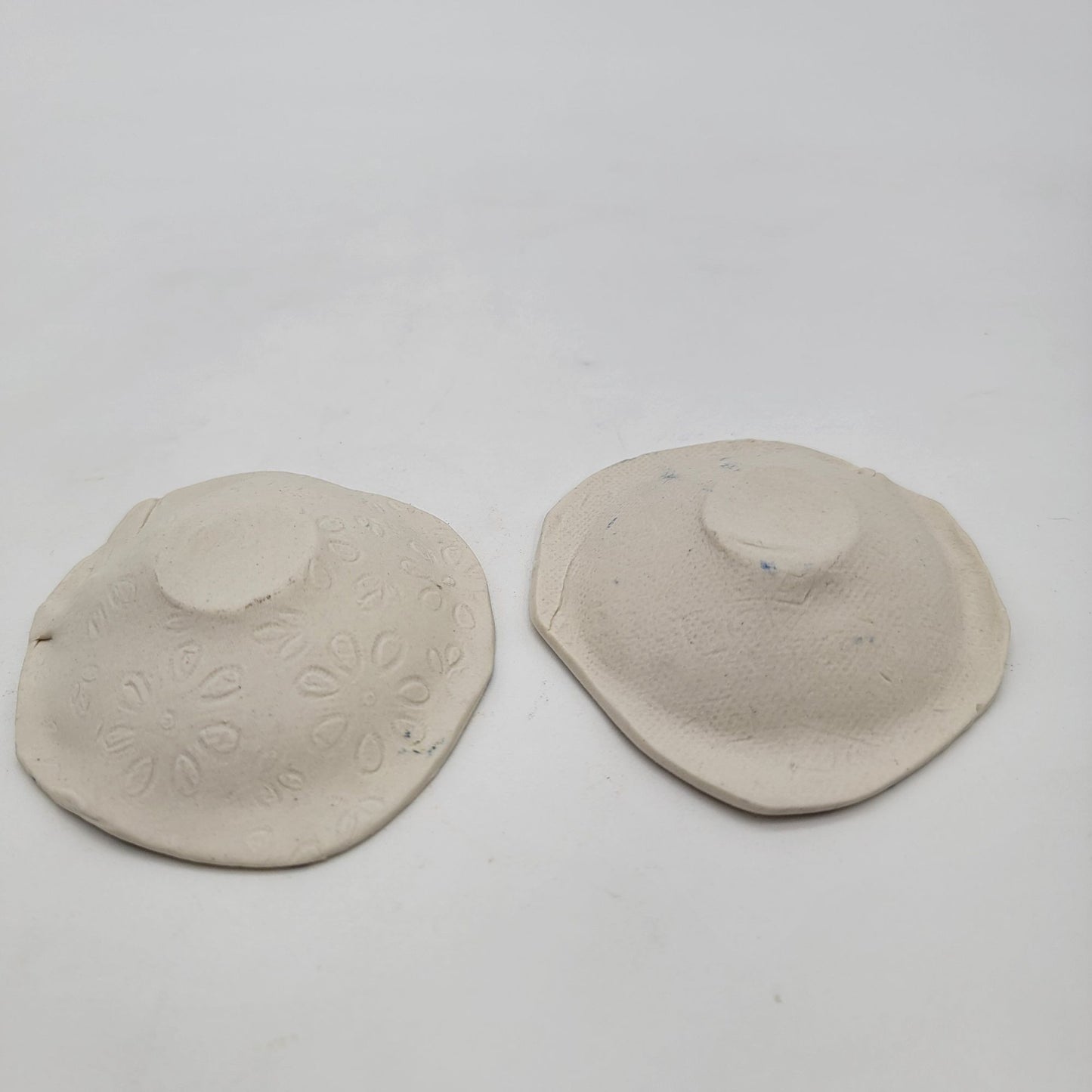 Set Of 2 Handcrafted Pottery Trinket Dishes With Abstract Design