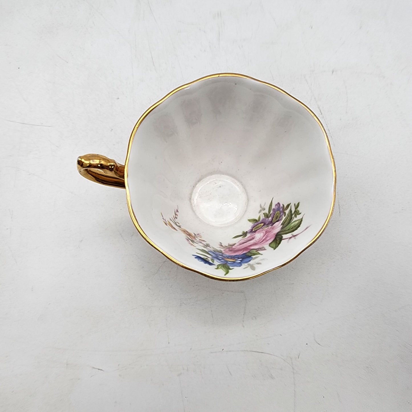 Vintage Rosina Fine Bone China Green & Gold Teacup And Saucer Set