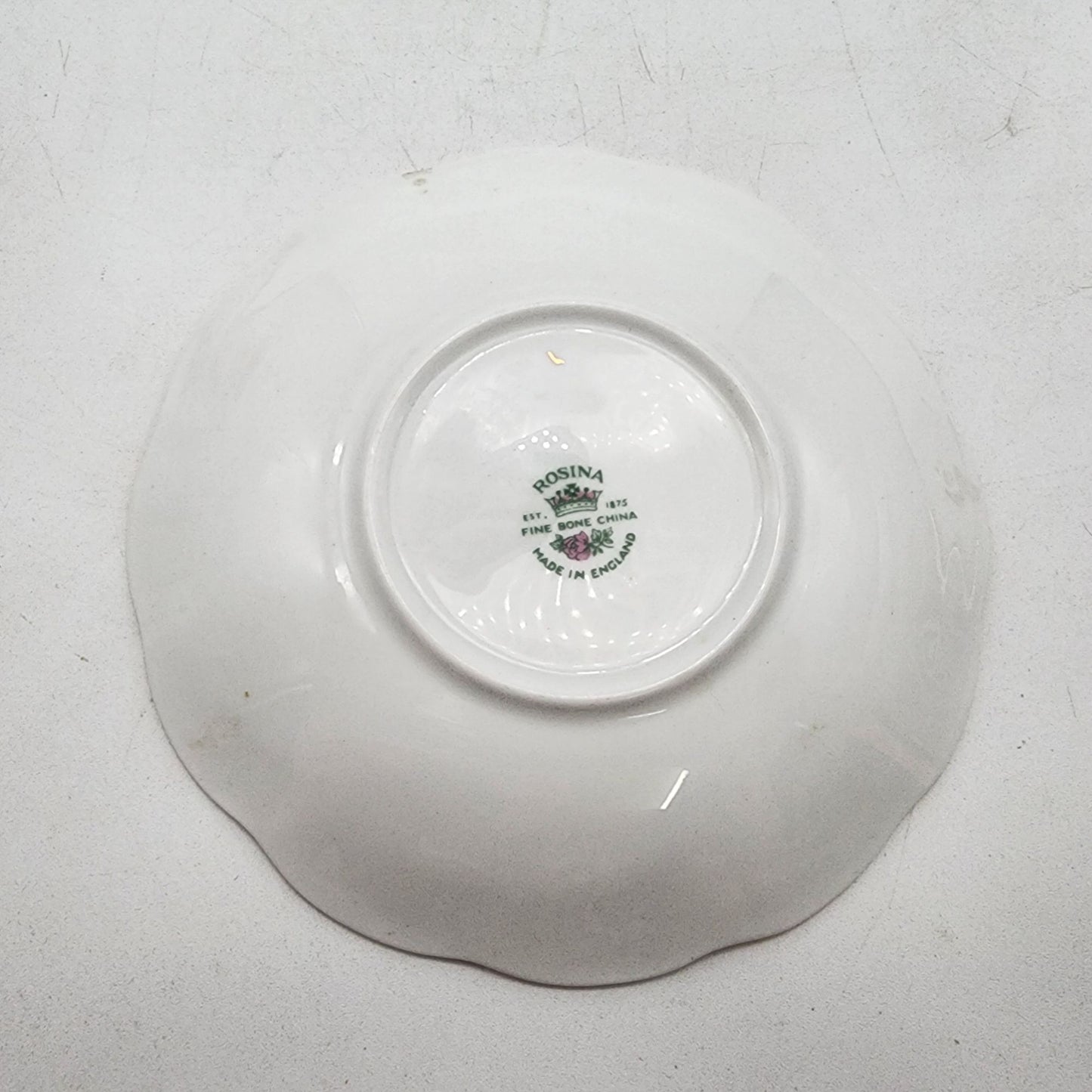 Vintage Rosina Fine Bone China Green & Gold Teacup And Saucer Set