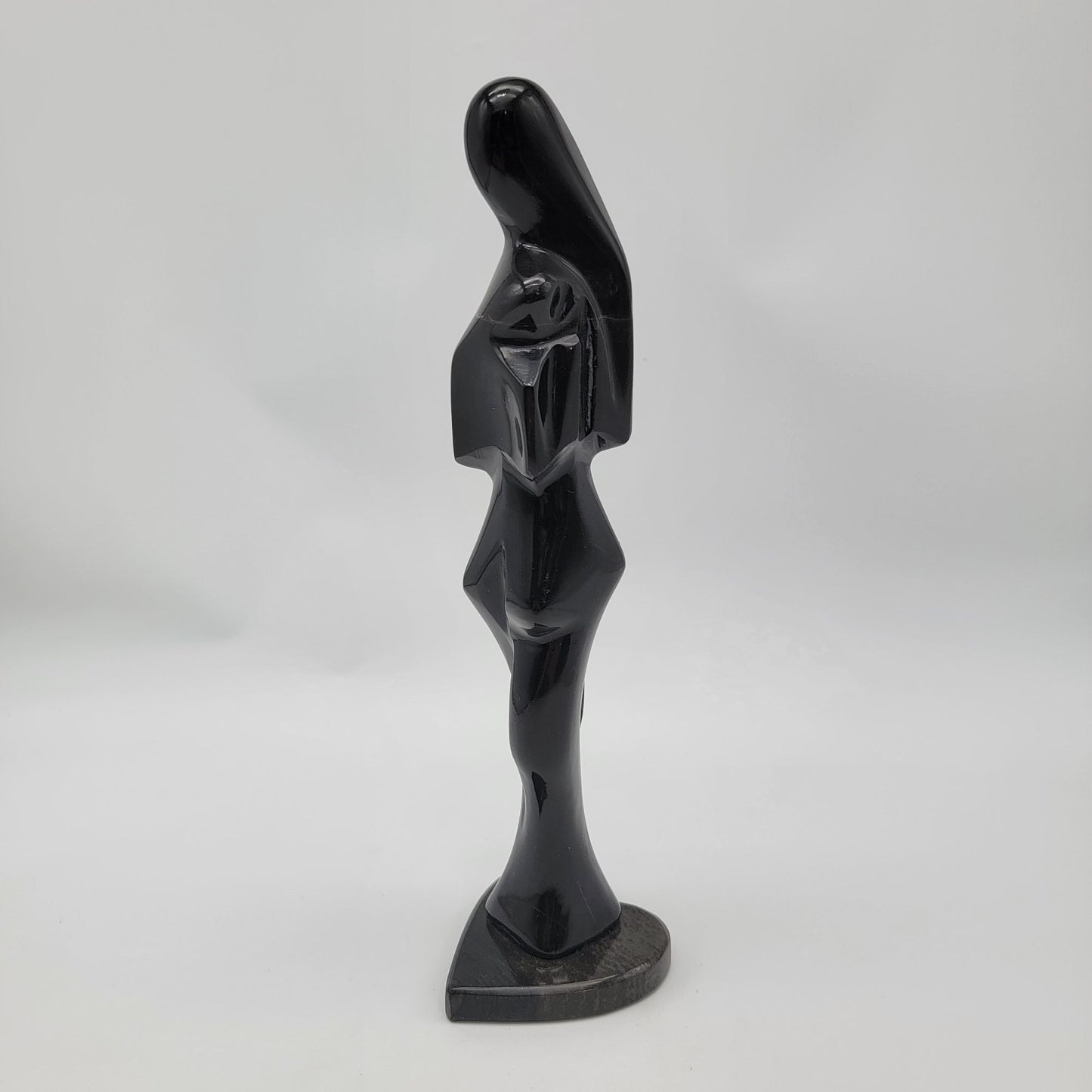 Abstract Black Stone Sculpture