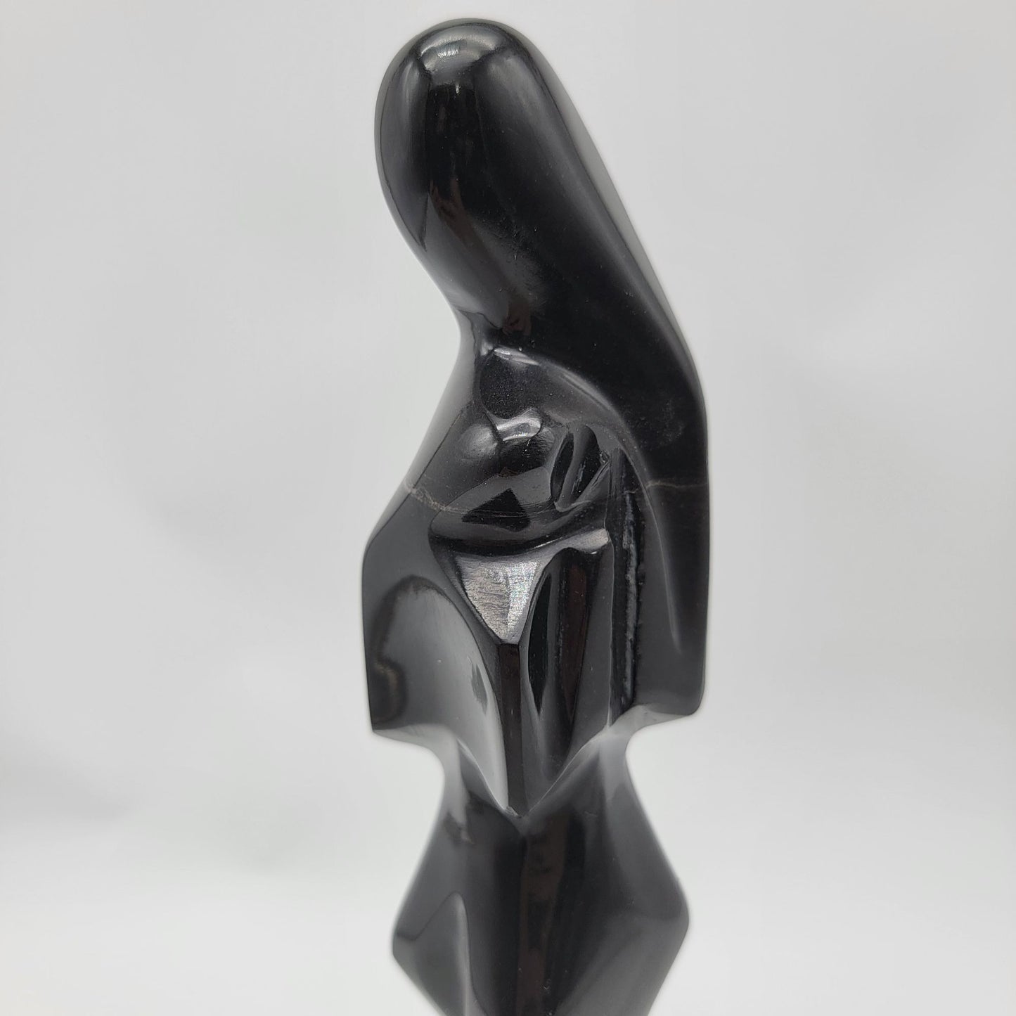 Abstract Black Stone Sculpture
