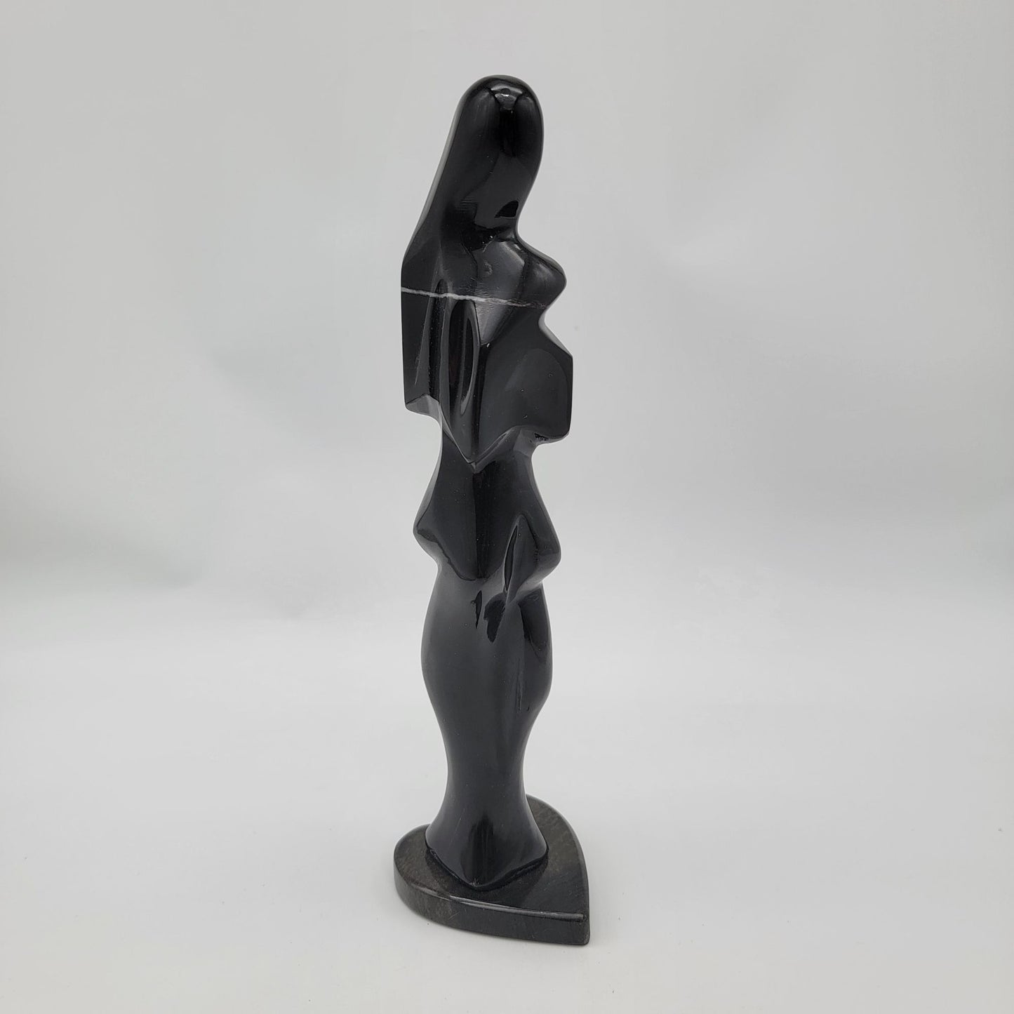 Abstract Black Stone Sculpture