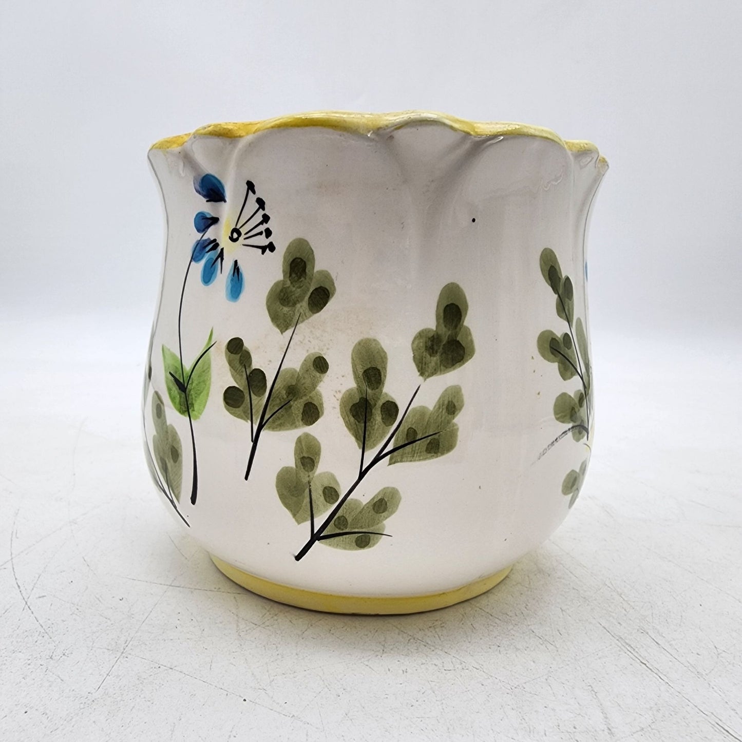 Vintage Homco Ceramic Planter With Floral & Butterfly Design
