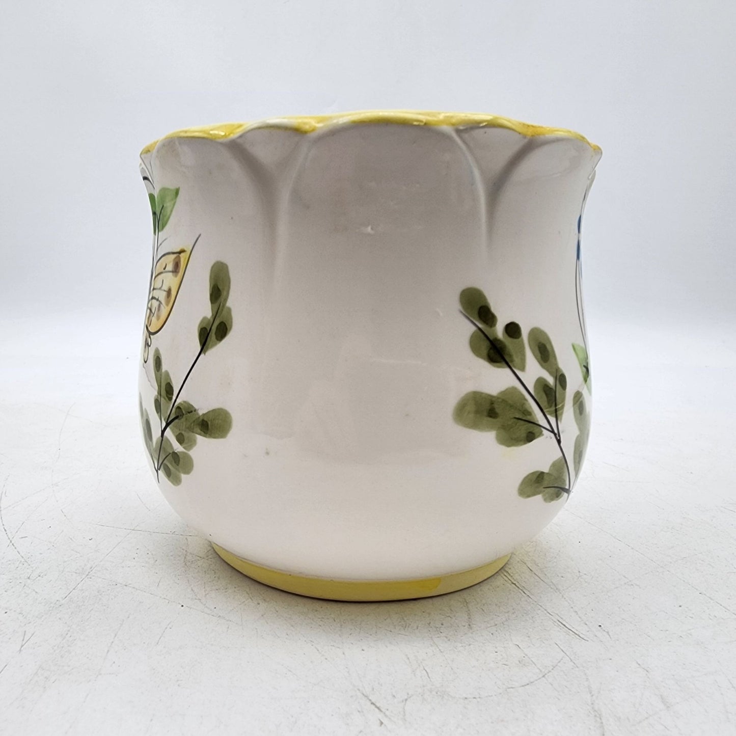 Vintage Homco Ceramic Planter With Floral & Butterfly Design