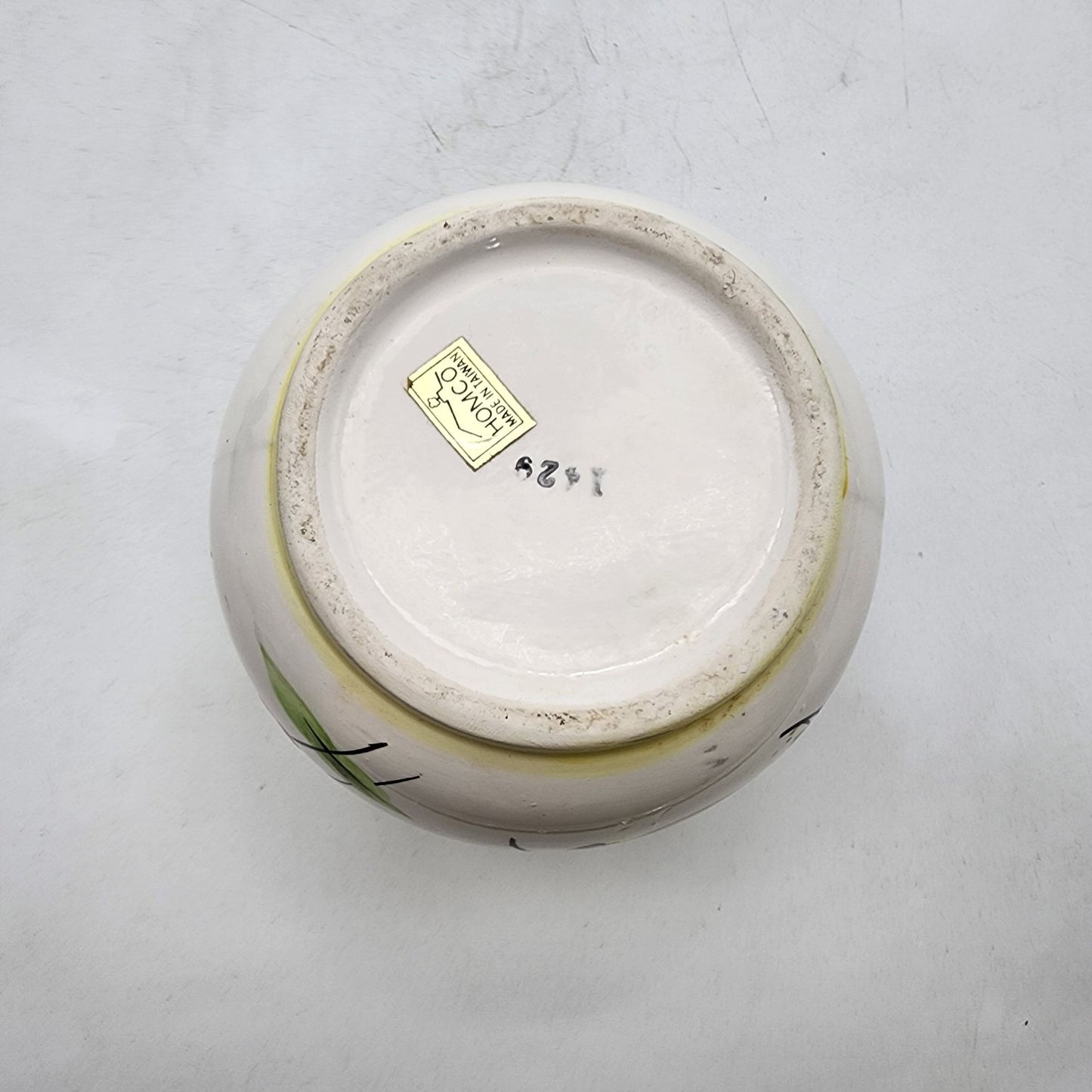 Vintage Homco Ceramic Planter With Floral & Butterfly Design