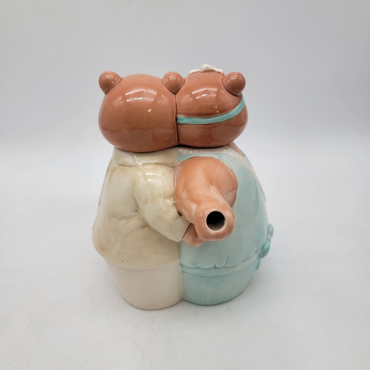 Vintage Applause Dancing Bear Couple Teapot