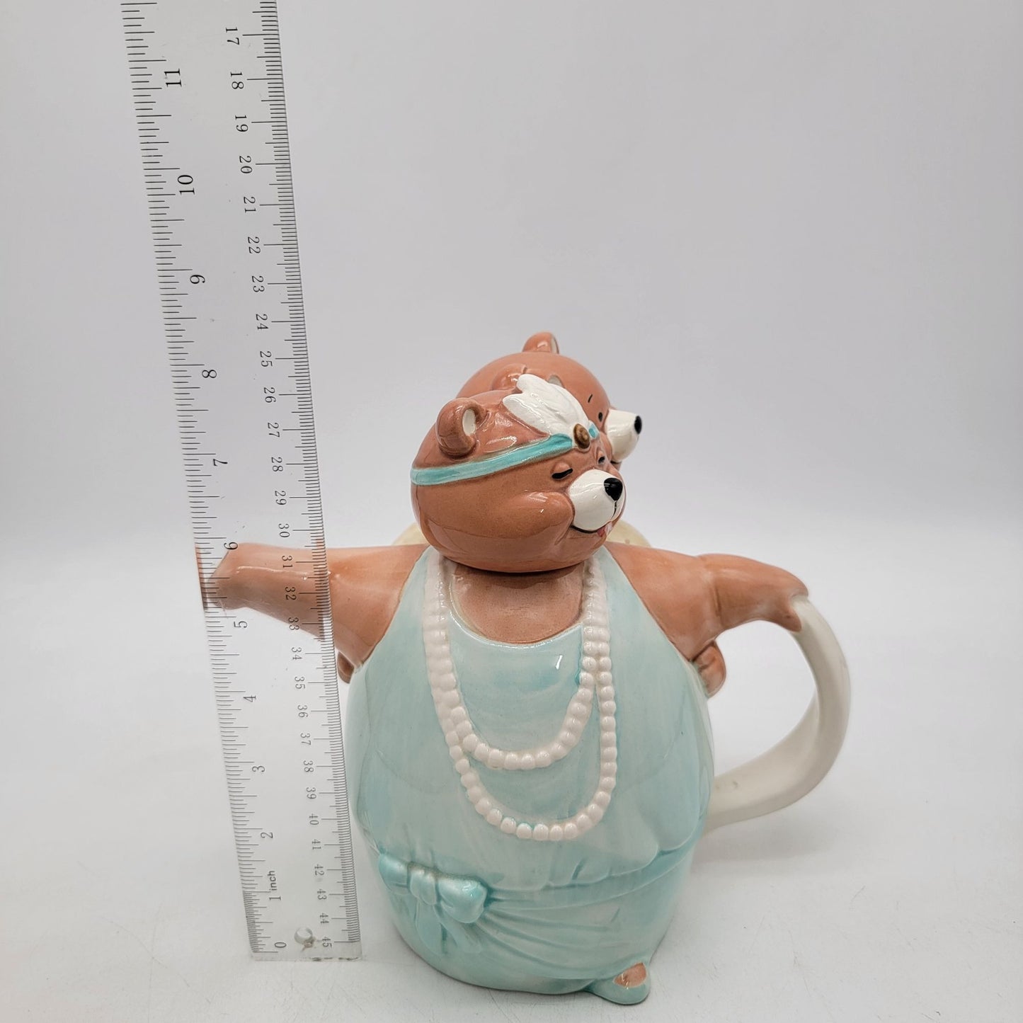Vintage Applause Dancing Bear Couple Teapot