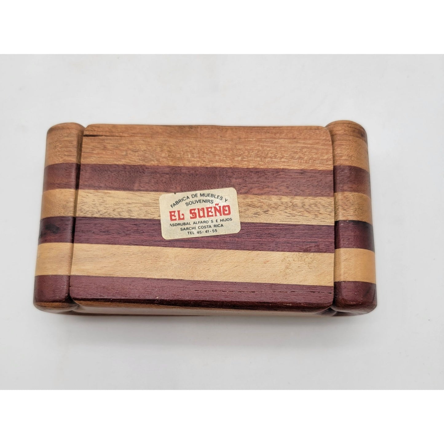 Handcrafted Wooden Marquetry Trinket Box With Sliding Drawer By El Sueno Costa Rica