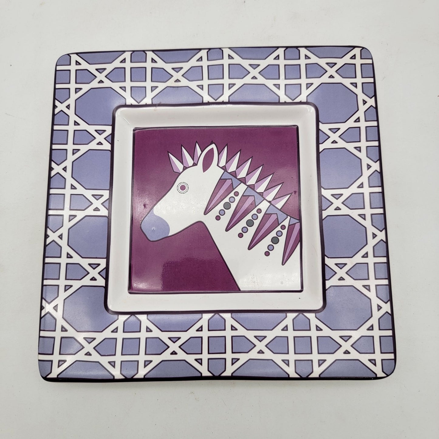 Happy Chic By Jonathan Adler Square Purple Zebra Trinket Dish