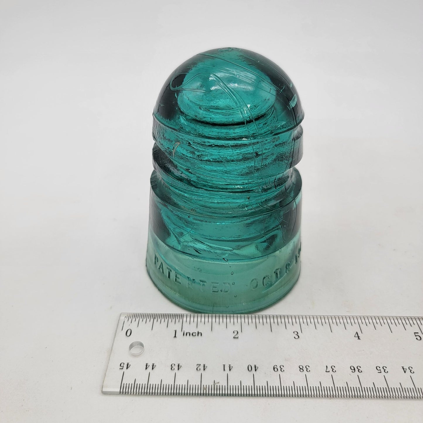 Antique 1907 Teal Glass Insulator CD 147