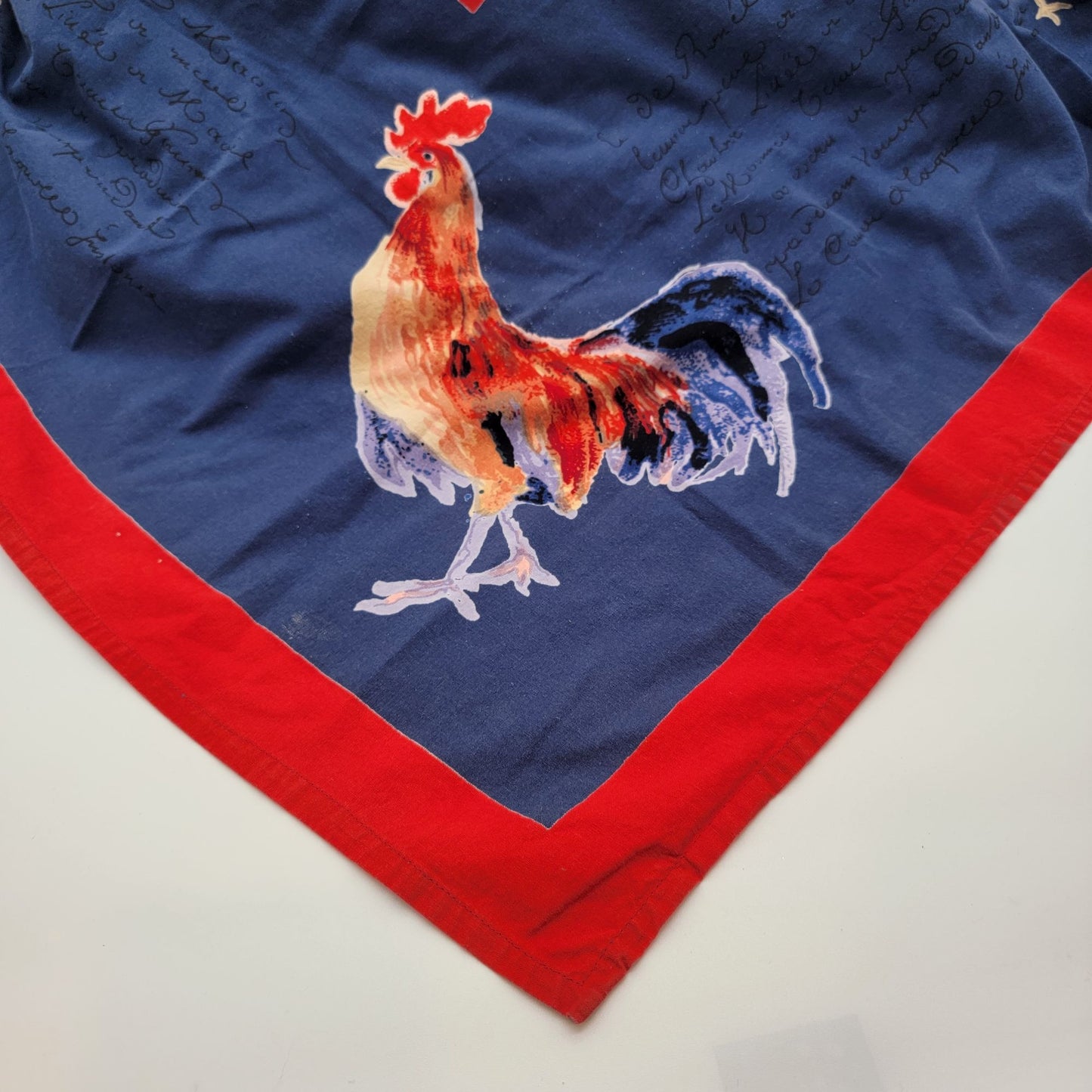 William Sonoma French Country Rooster adn Script Tablecloth 70"x90"