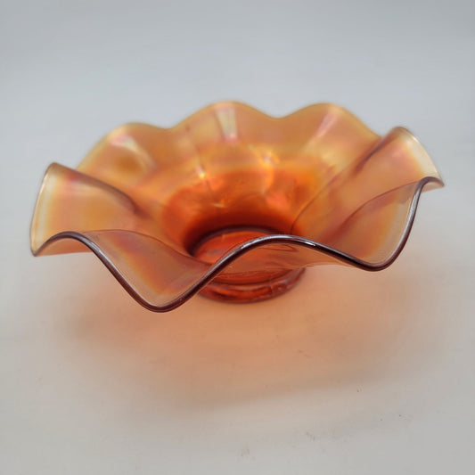 Vintage Dugan Carnival Marigold Glass "Daisy Dear" Bowl