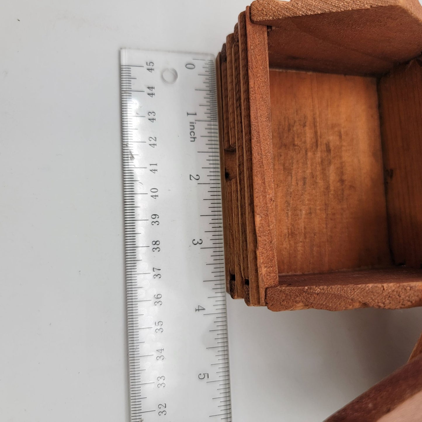 Vintage Wood Log Cabin Incense Burner With Smoking Chimney