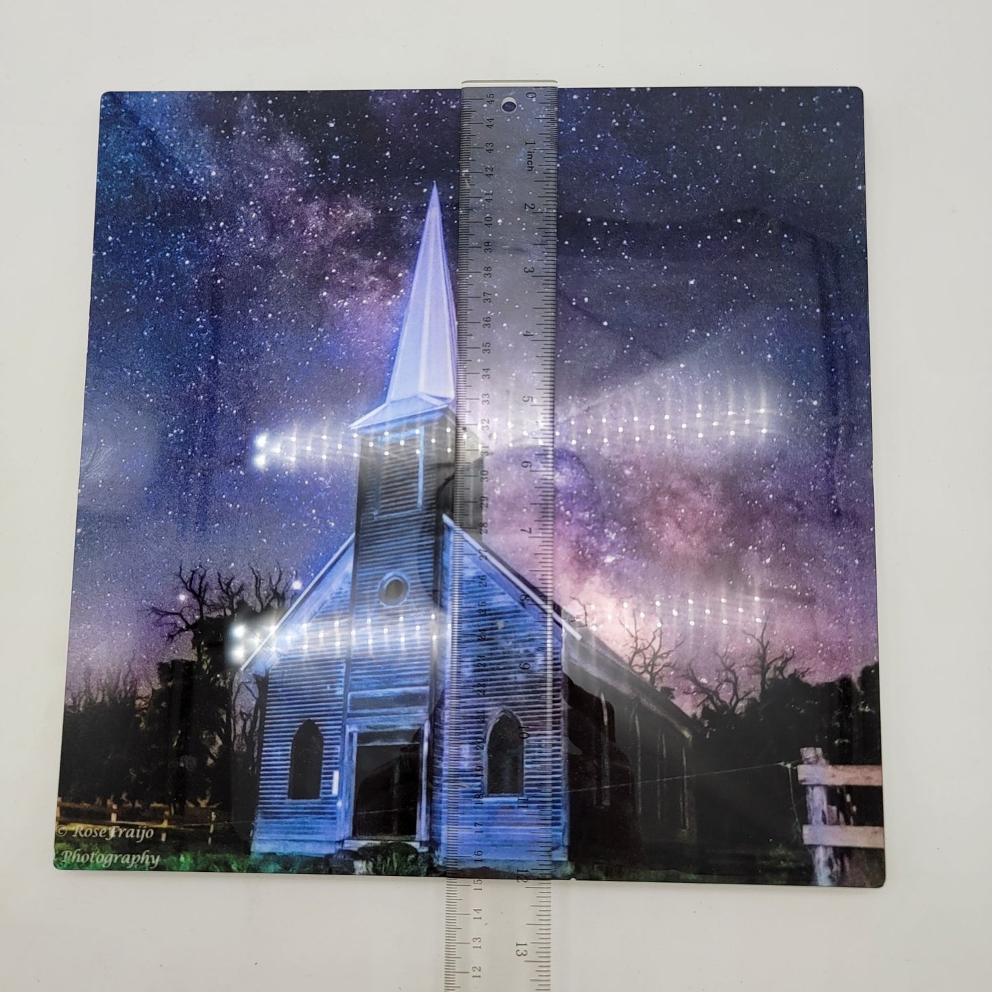 Church Under Starry Night Metal Print Wall Art By Rose Fraijo Photography