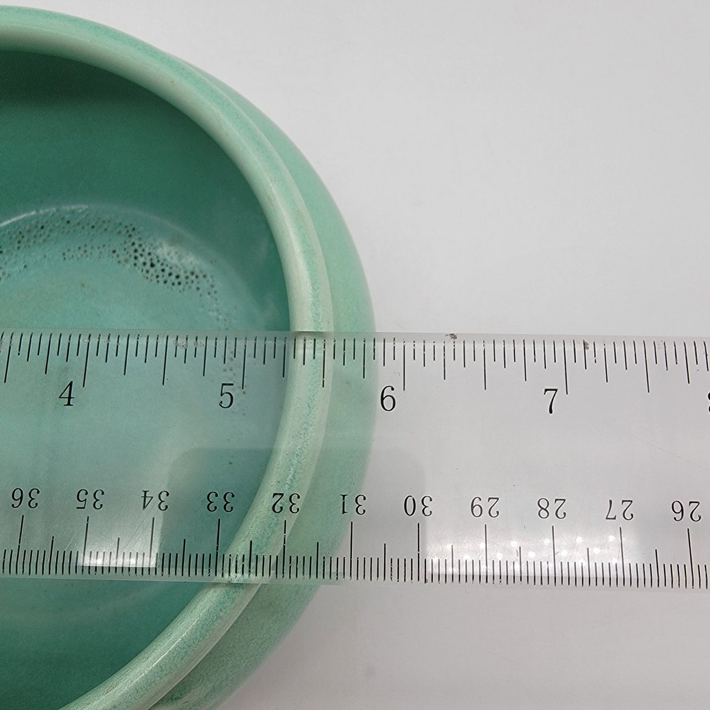 Vintage Red Wing Pottery #865 Teal Green Bowl Vase Planter - As Found
