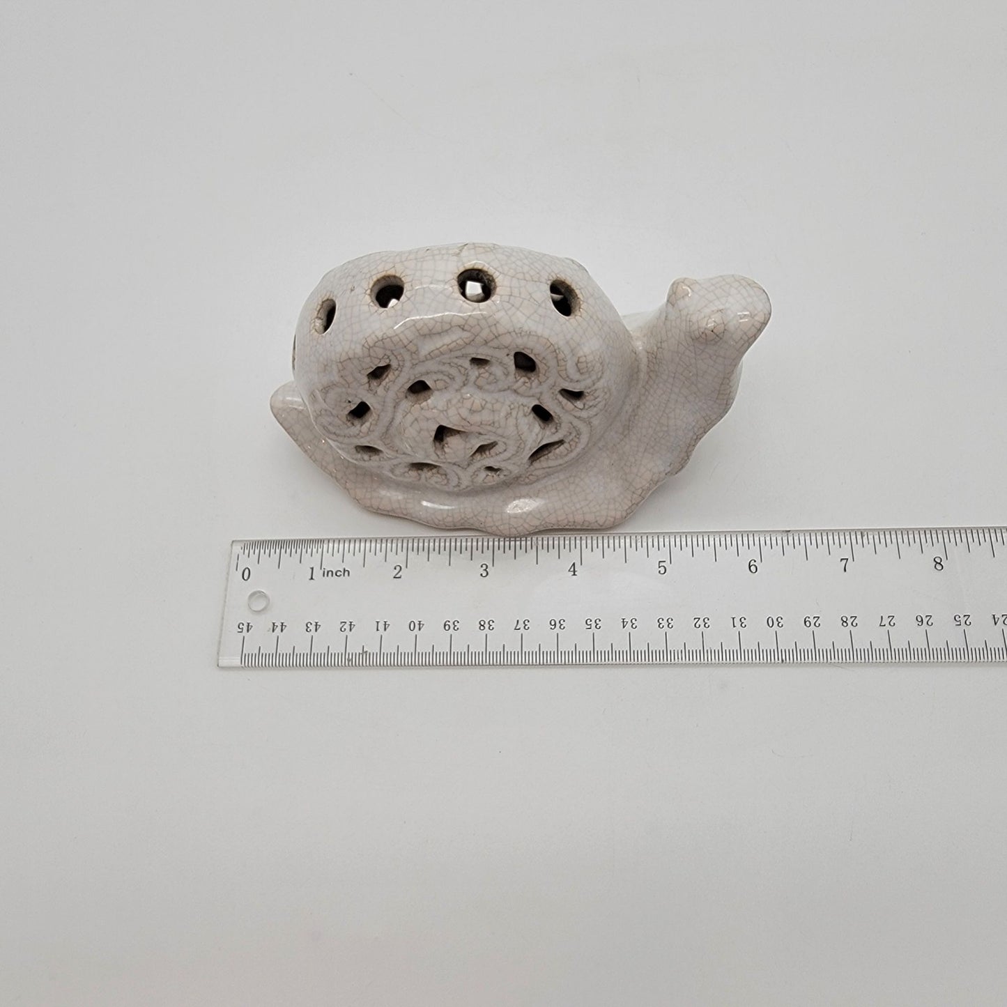 White Snail Potpourri Pomander Figurine