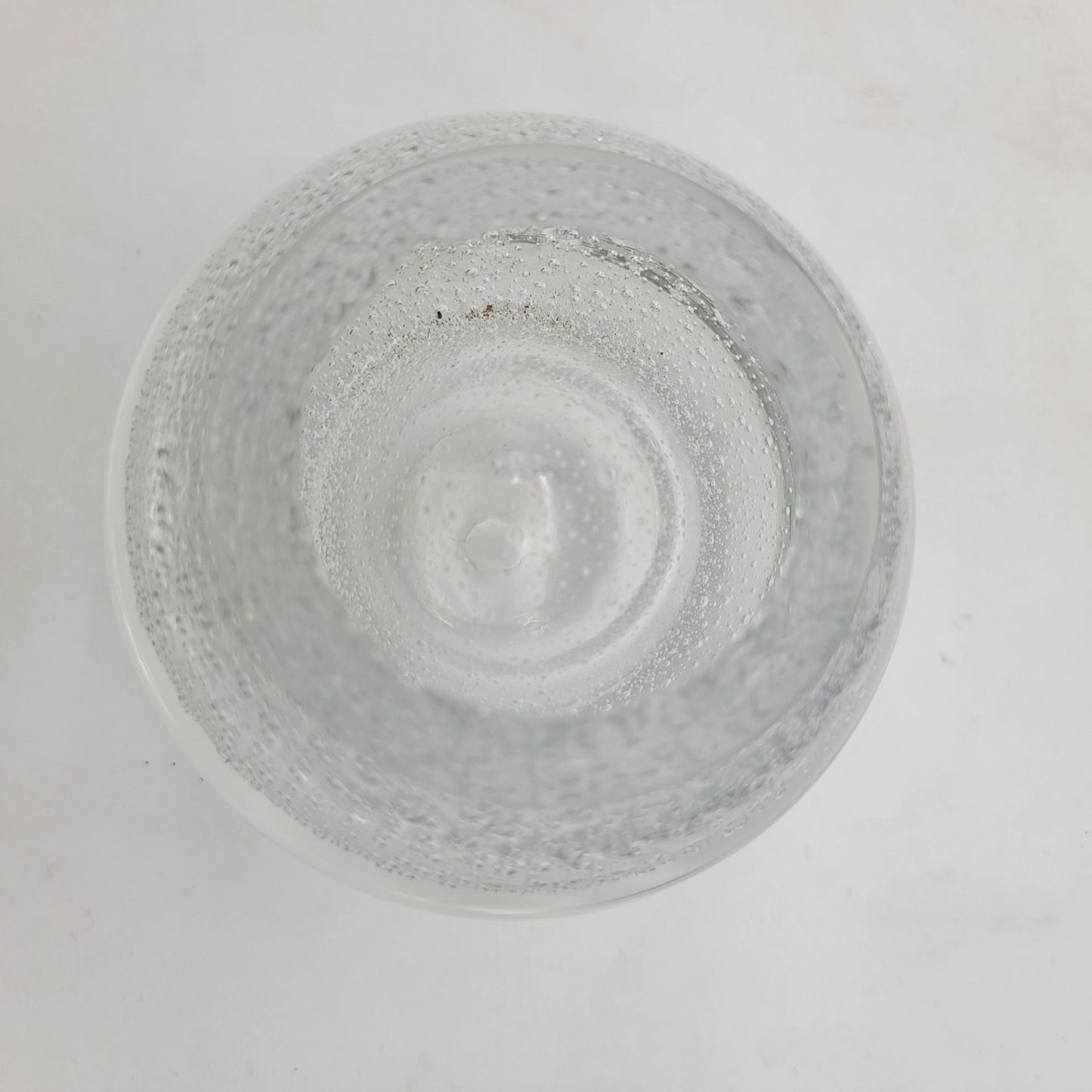 Vintage Clear Glass Polish Bubble Paperweight Candle Holder Oil Lamp