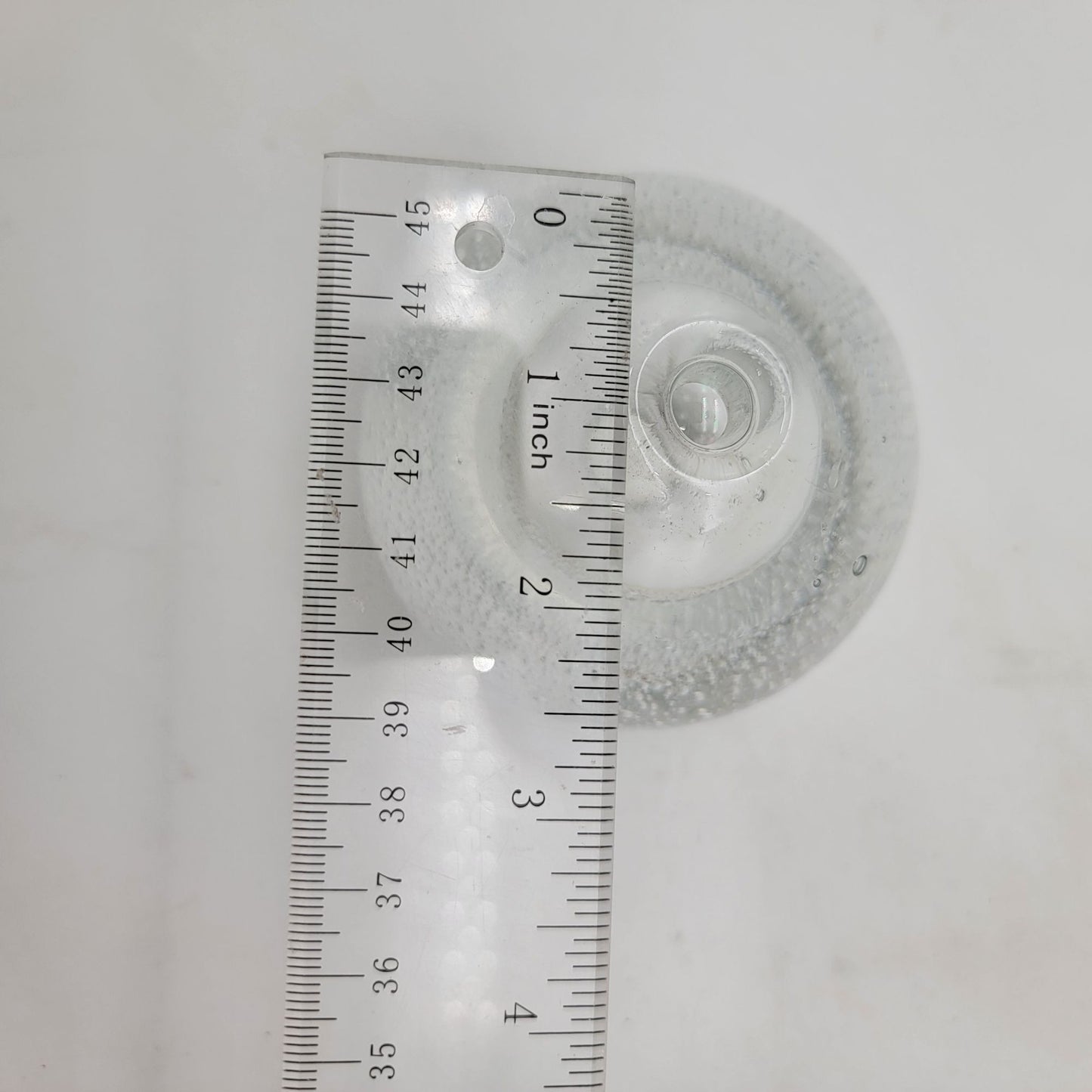 Vintage Clear Glass Polish Bubble Paperweight Candle Holder Oil Lamp