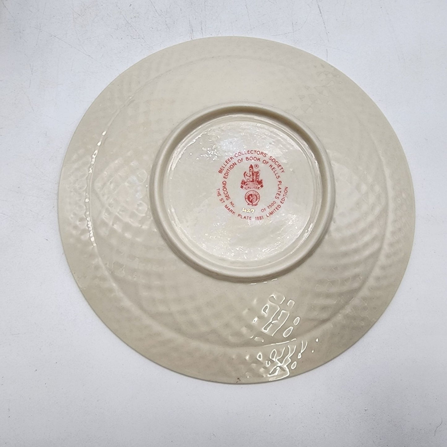 Belleek Collectors Society 1981 St Mark Plate 2nd Edition Book Of Kells Numbered