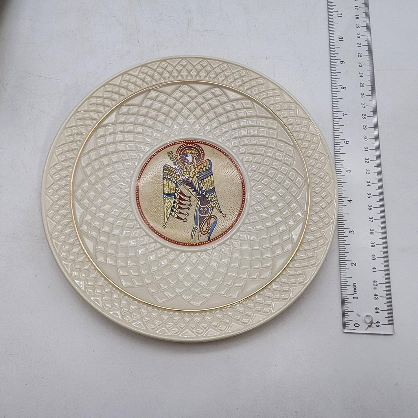 Belleek Collectors Society 1981 St Mark Plate 2nd Edition Book Of Kells Numbered