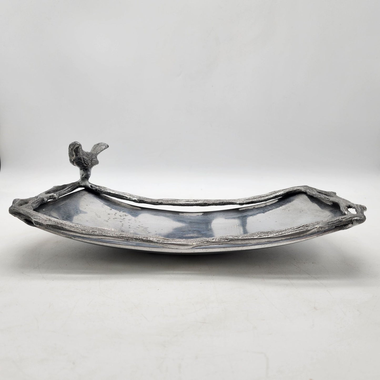Vintage Metal Bird Nest Serving Tray