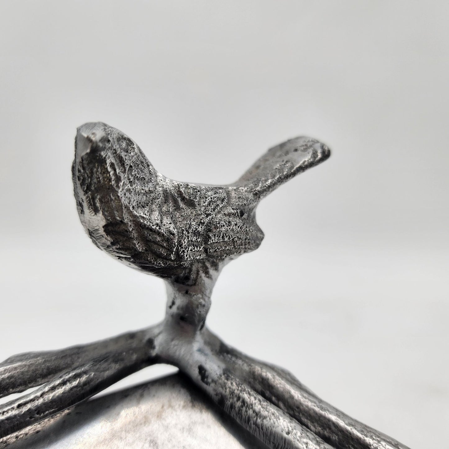 Vintage Metal Bird Nest Serving Tray