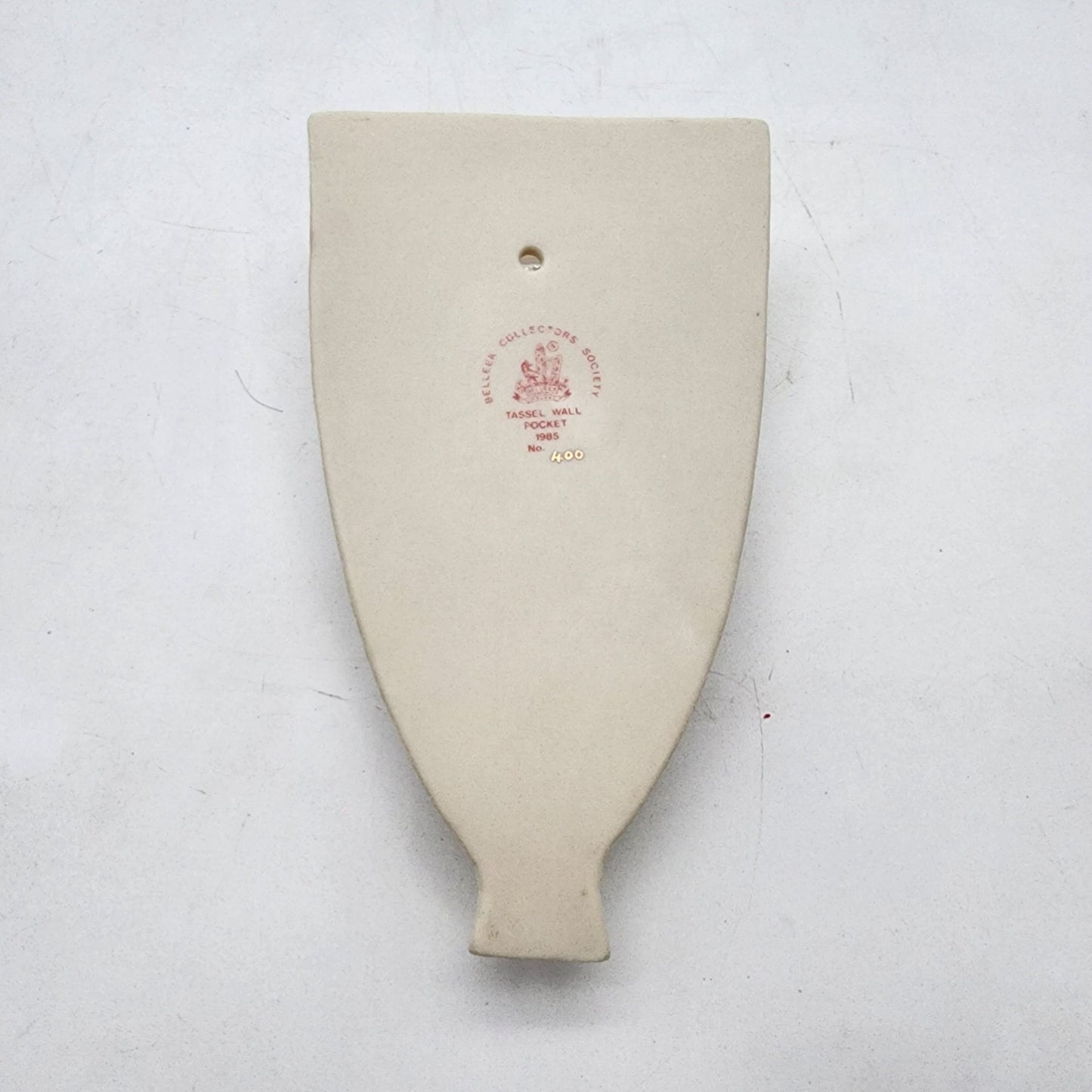 Vintage 1986 Belleek Collectors Club Wall Pocket Vase