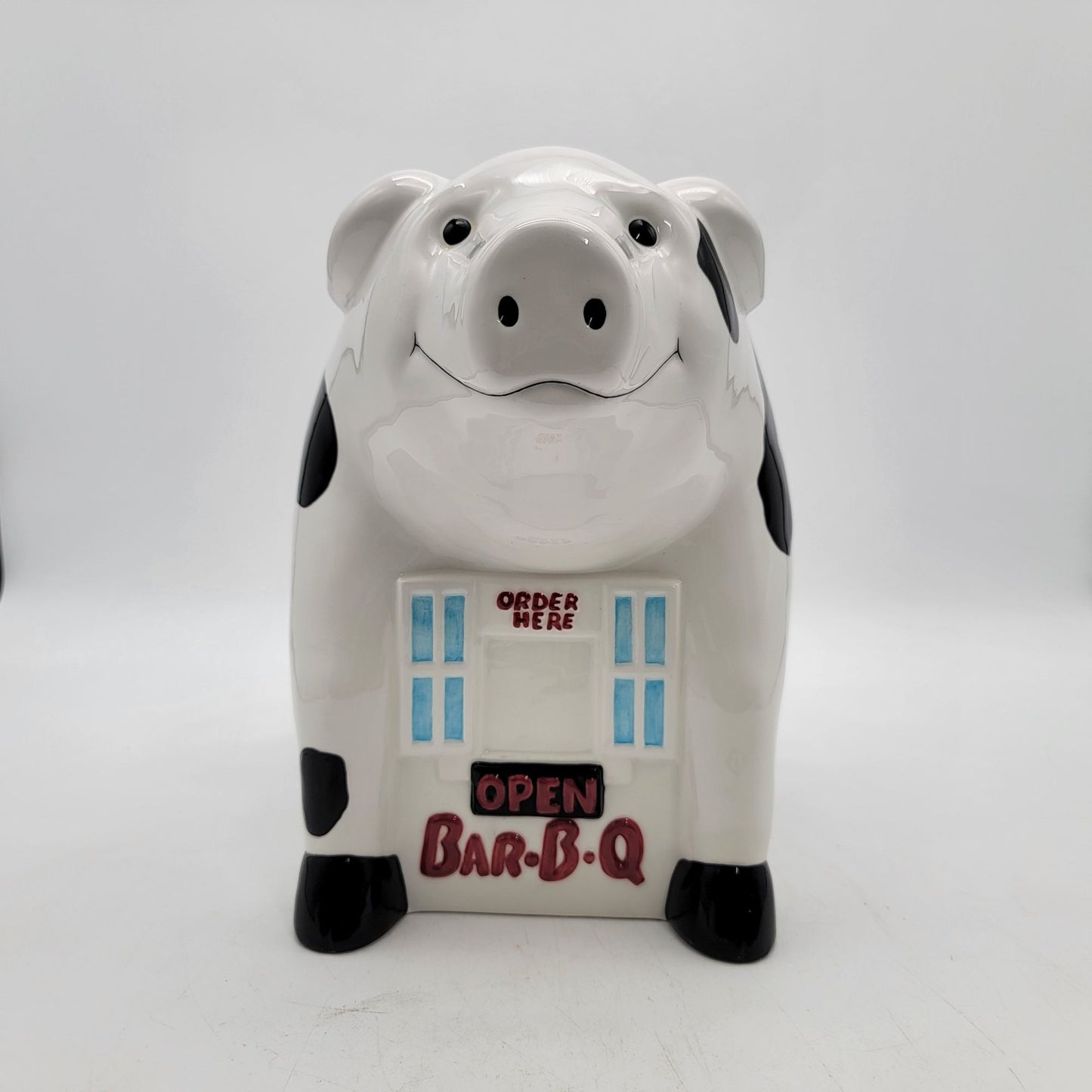 Treasure Craft 1994 Pig Shaped Cookie Jar Order Here Bar-B-Q