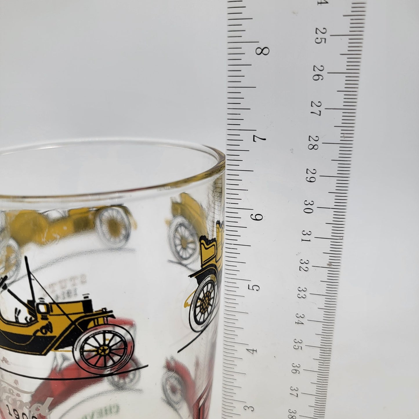 Vintage Hazel Atlas Antique Cars Large Tumbler Glasses Set Of 2