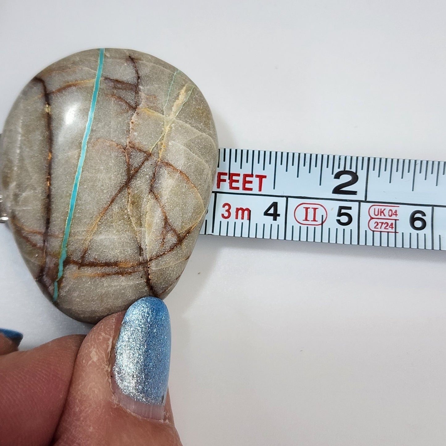 Artisan Royston Ribbon Turquoise Gemstone Pendant