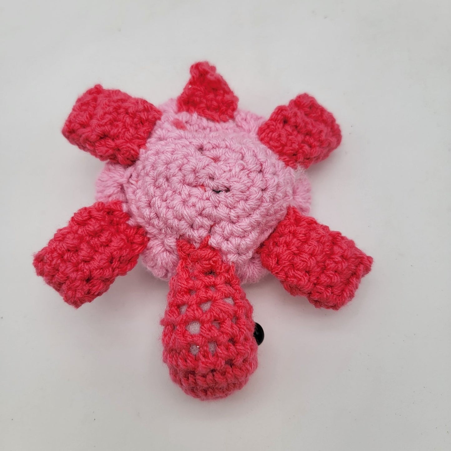 Hand-Crocheted Turtle - Two Tone Pink with Spiral