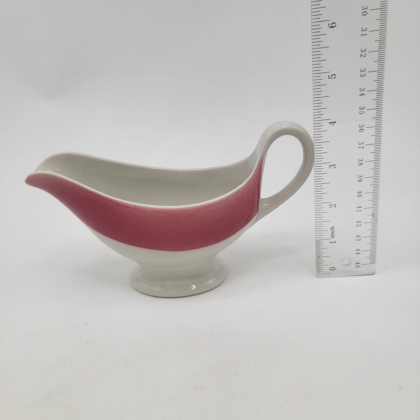 Vintage Shenango China USA Gravy Sauce Boat T-34 Pink & White