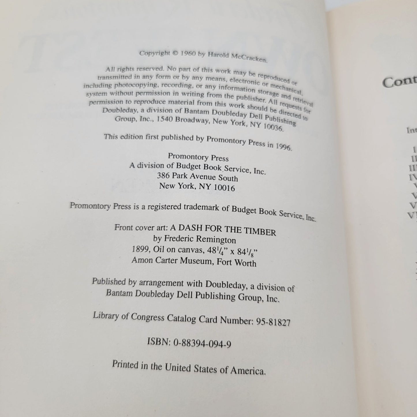 Frederic Remingtons Own West Hardcover Book With Dust Jacket